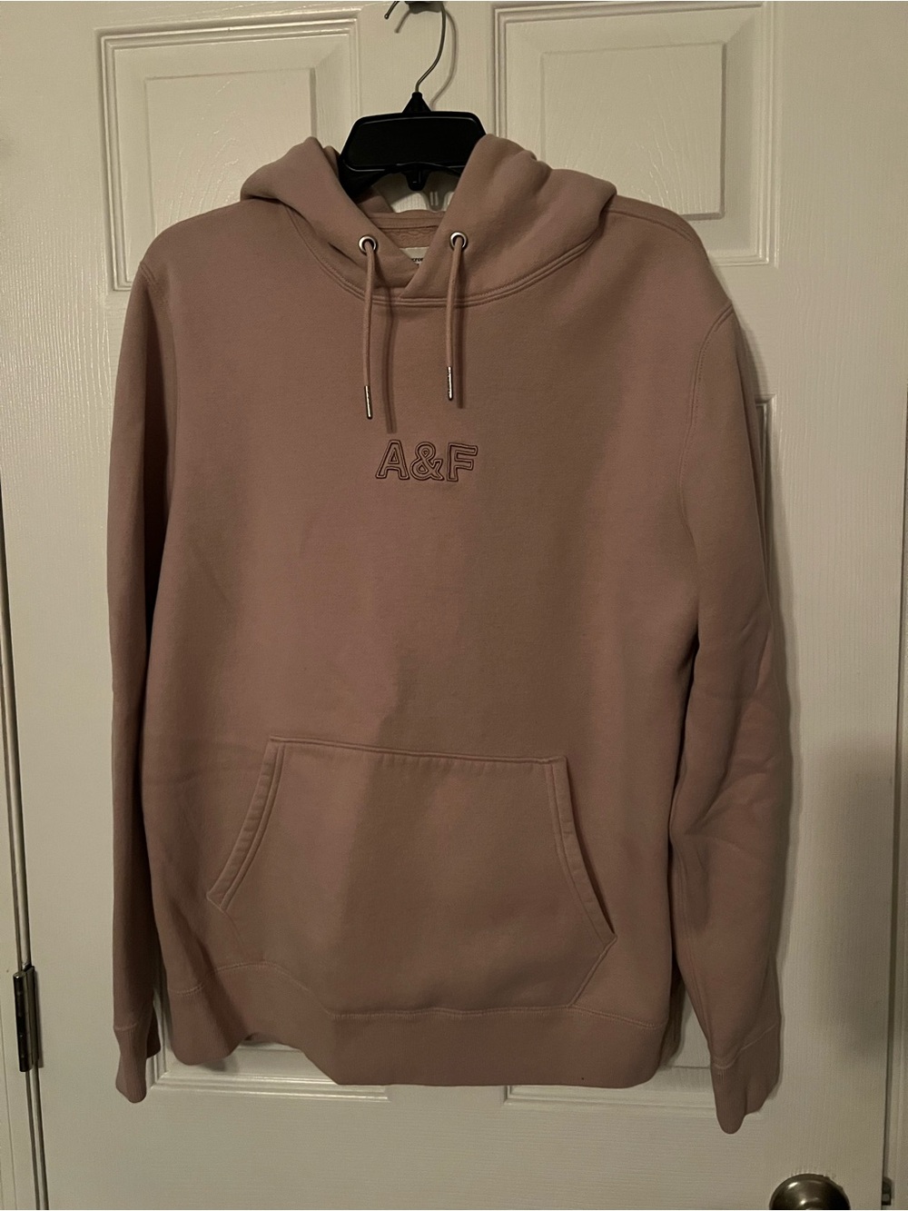Abercrombie & Fitch Men's Hoodie in Mauve Pink - Pullover Sweatshirt
